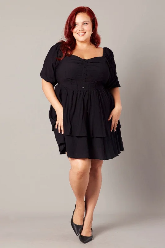 Fashion pieces that complement every woman’s style Black Button Detail Corset Mini Dress Fashion pieces that complement every woman’s style Black Button Detail Corset Mini Dress