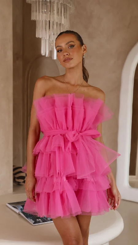 Elegant casual clothing for modern women   Carrie Mini Dress - Hot Pink