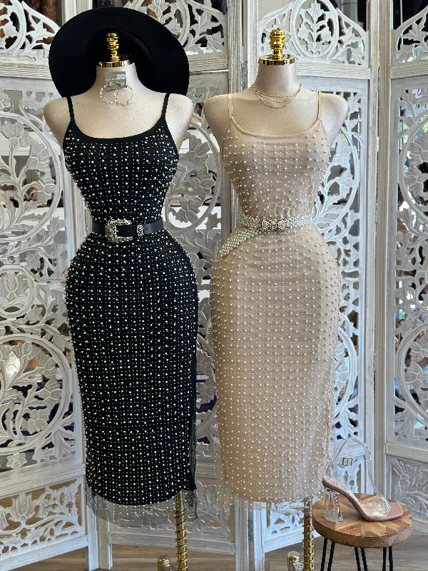 Effortlessly chic outfits for the modern woman Mesh Pearl Cami Dress - Estira, Stretchy Effortlessly chic outfits for the modern woman Mesh Pearl Cami Dress - Estira, Stretchy