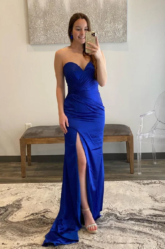 The ultimate destination for women’s clothing Royal Blue Satin Sweetheart Simple Prom Dresses PSK507 The ultimate destination for women’s clothing Royal Blue Satin Sweetheart Simple Prom Dresses PSK507