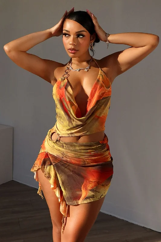 Trendy women’s clothing with a modern twist   Sensation Mesh Print Dress