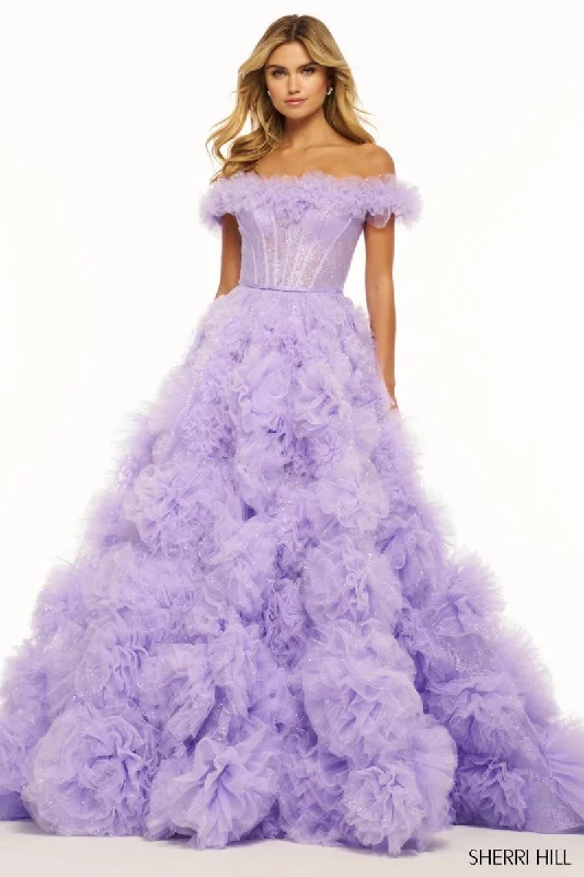 Fashionable clothing to fit every body type Sherri Hill Off Shoulder Sparkle Tulle Prom Dress 56095 Fashionable clothing to fit every body type Sherri Hill Off Shoulder Sparkle Tulle Prom Dress 56095