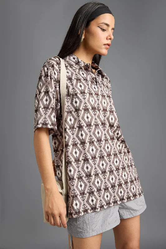 Modernist Print Women's Polo T-Shirt