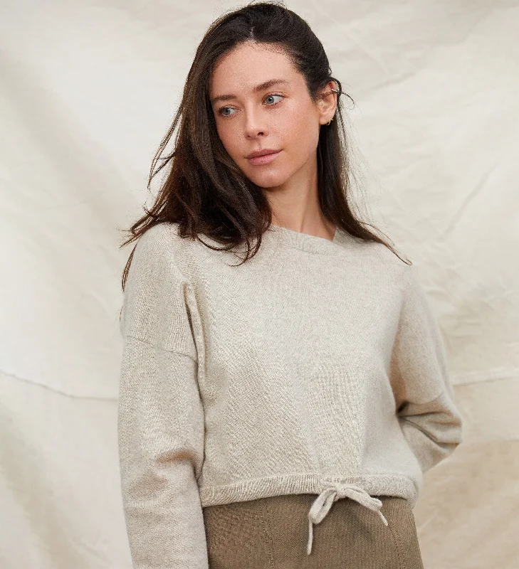 The Cropped Sweater with Drawstring Waist