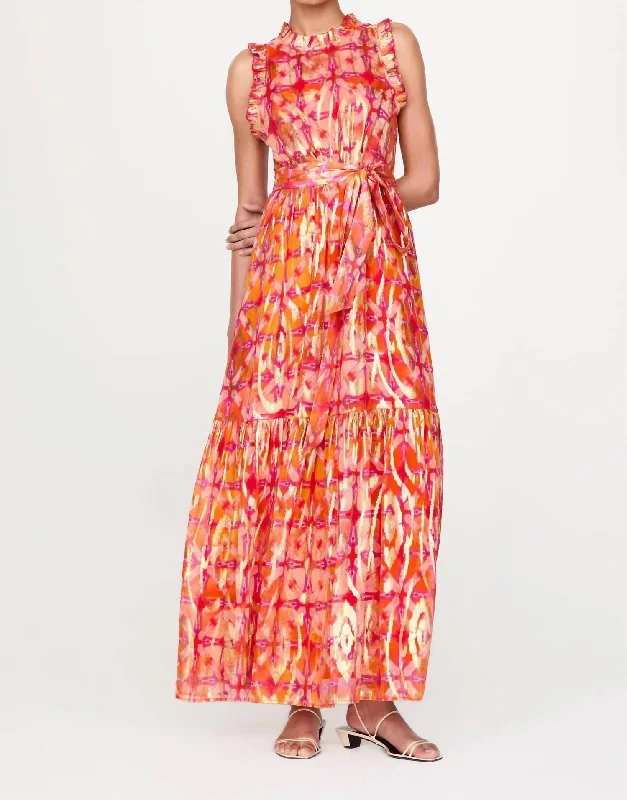 Step into style with our women’s clothing collection   Alice Maxi Dress In Metallic Guava