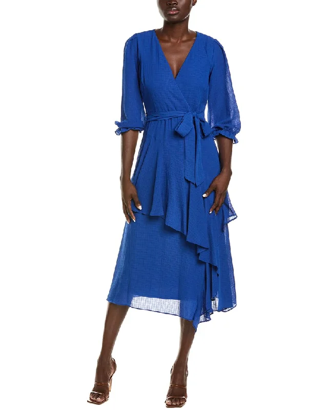 High-fashion styles at affordable prices   Maison Tara Check Chiffon Maxi Dress