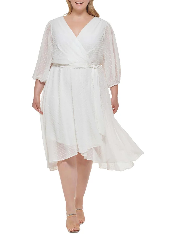 Elegant and comfortable women’s fashion wear   Plus Womens Faux Wrap Maxi Maxi Dress