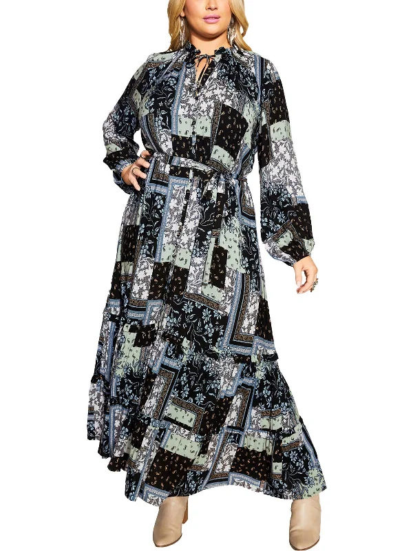 Curated collections for modern, fashionable women   Plus Womens Printed Viscose Maxi Dress