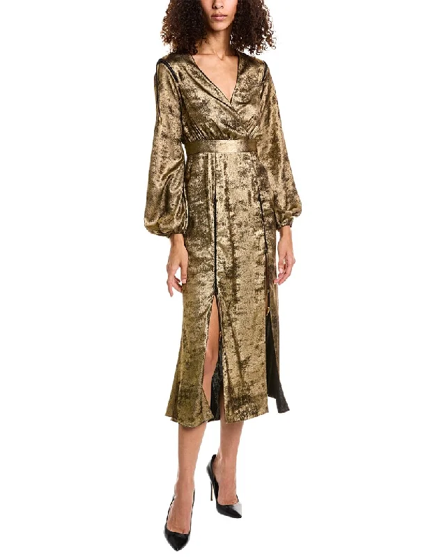 Sleek and sophisticated fashion for modern women   Roberto Cavalli Metallic Midi Dress