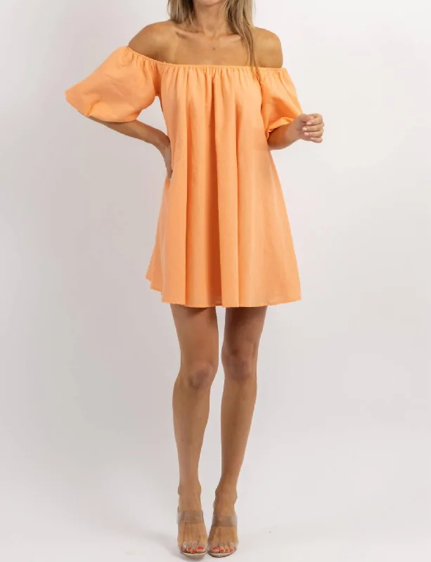 A perfect wardrobe for fashionable women   Spicy Paloma Off-Shoulder Mini Dress In Orange