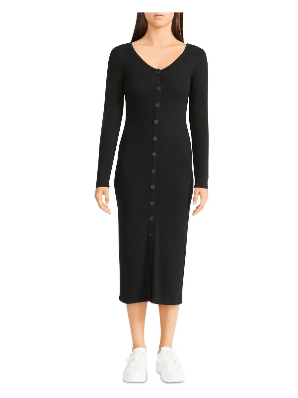 Fashion-forward women’s clothing on a budget   Trish Womens Button Front Calf Midi Dress