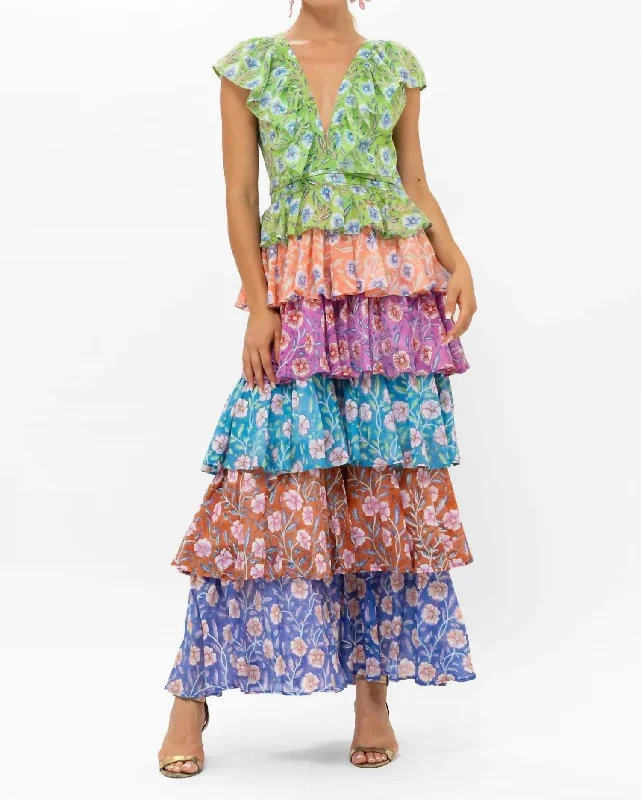 Classic pieces for a timeless wardrobe   Yoke Ruffle Maxi Dress In Amalfi Lime