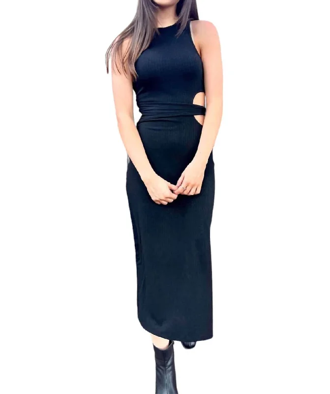 Designer-inspired women’s fashion at affordable prices   Cut It Out Midi Dress In Black