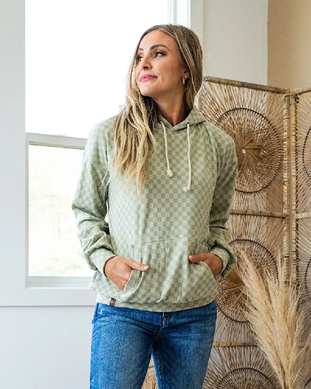 Fashionable women’s clothing that makes you shine   Ampersand Ave Checking In Performance Fleece University Hoodie - Sage