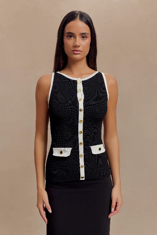 Affordable fashion that looks high-end   Sawyer Longline Top - Black/White
