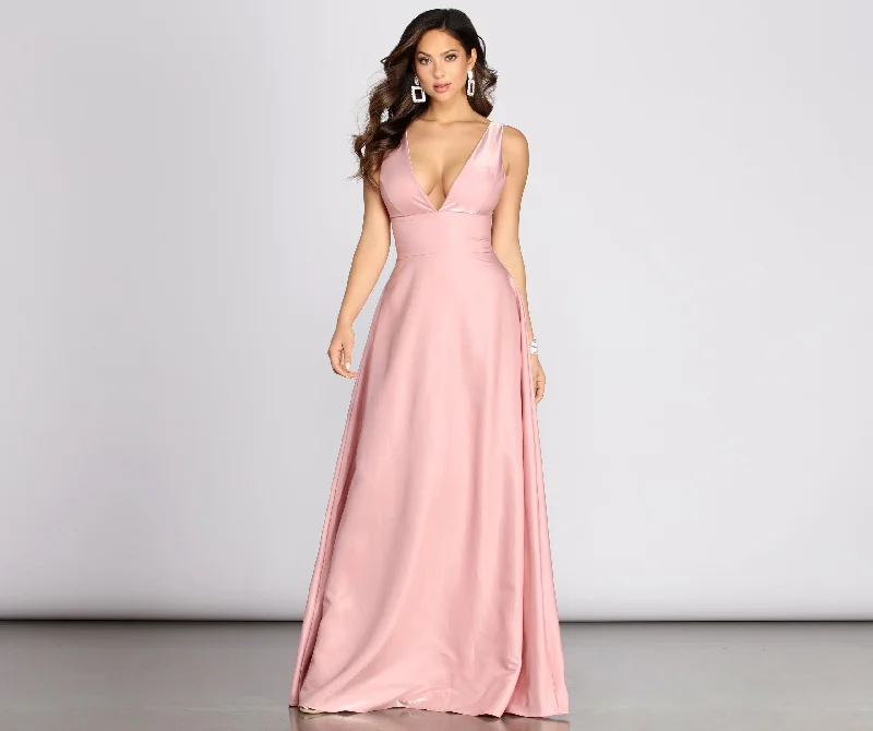 Create a timeless wardrobe with fashionable pieces   Alexis Holographic Satin A-Line Dress