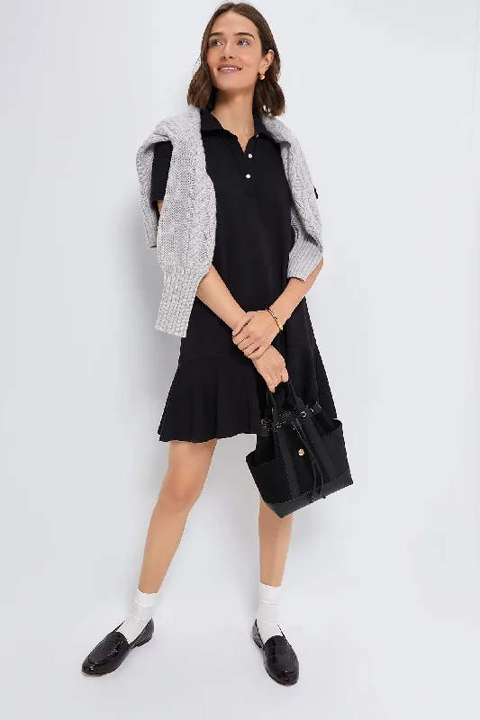 Stylish women’s clothing designed for comfort   Black Pique May Polo Dress