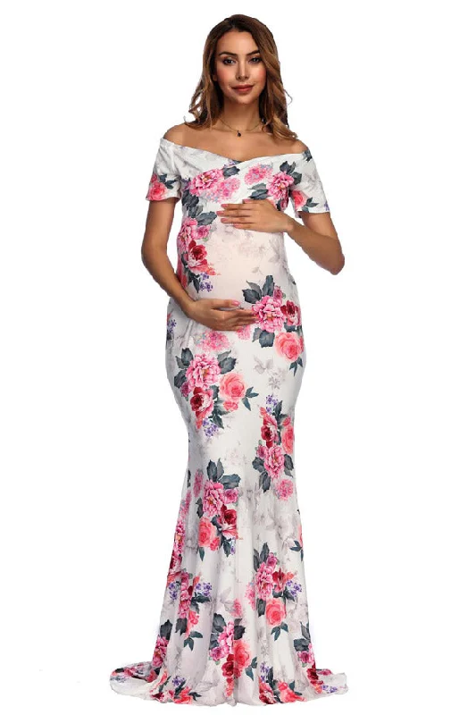 Step up your style with trendy women’s clothing Floral Print Maternity Long Photoshoot Dress Step up your style with trendy women’s clothing Floral Print Maternity Long Photoshoot Dress