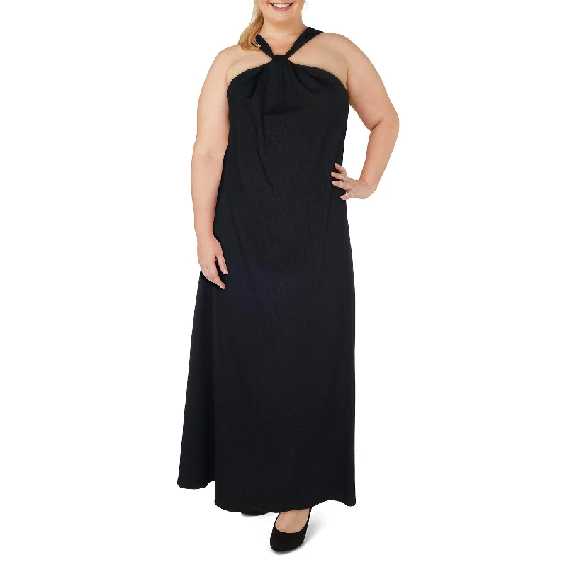 Trendsetting women’s clothing for fashion lovers lily morgan Women's Plus Black and White Halter Twist Maxi Dress Trendsetting women’s clothing for fashion lovers lily morgan Women's Plus Black and White Halter Twist Maxi Dress