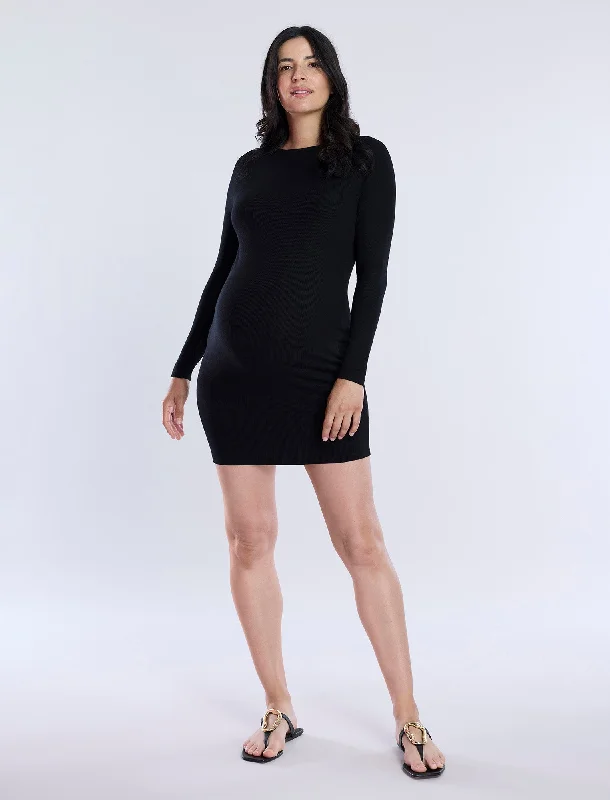 Fashion-forward styles that make a statement   Long Sleeve Rib Knit Mini Dress