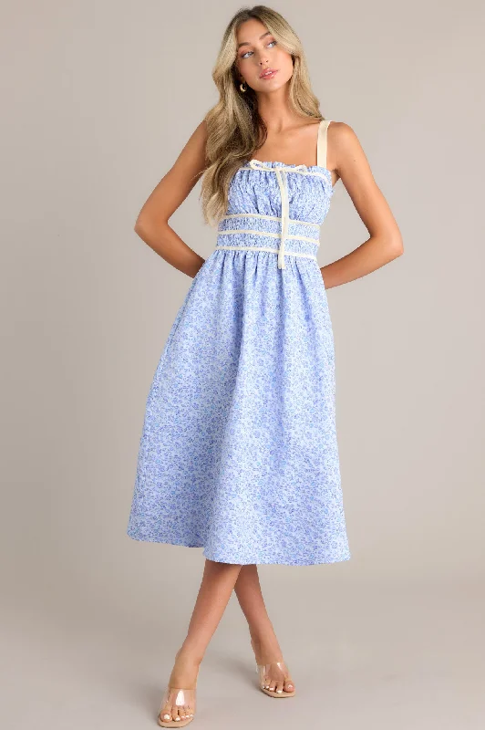 Essential women’s clothing for every season Petal Waltz Blue Floral Jacquard Midi Dress Essential women’s clothing for every season Petal Waltz Blue Floral Jacquard Midi Dress