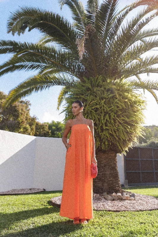 Soft, breathable fabrics for fashionable women   Serina Maxi Dress - Orange