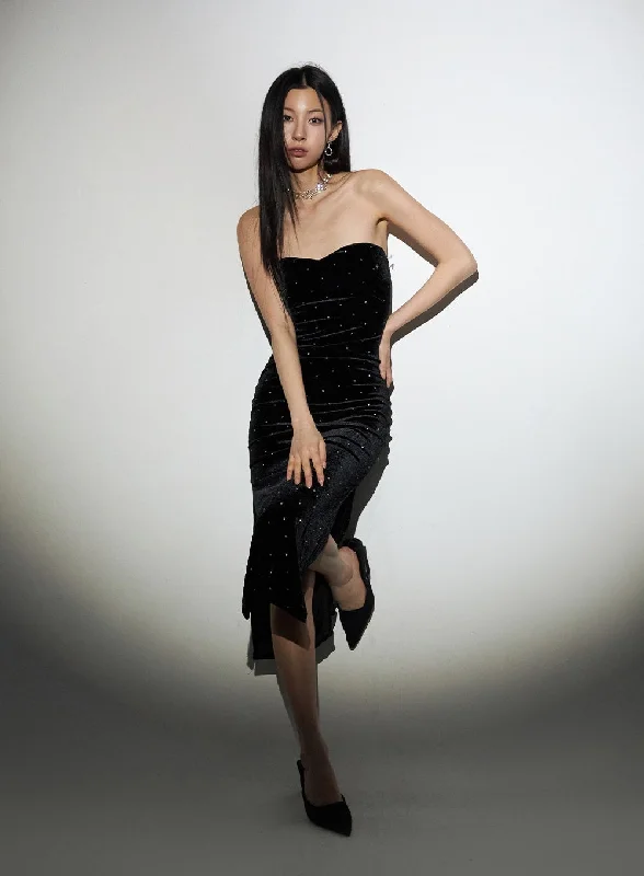 High-quality women’s wear for everyday elegance Velvet Sweetheart Tube Top Maxi Dress ID306 High-quality women’s wear for everyday elegance Velvet Sweetheart Tube Top Maxi Dress ID306