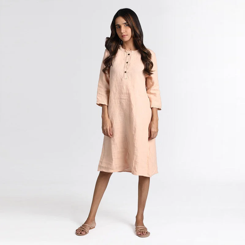 Versatile outfits to transition from day to night   Pure Linen A-Line Dress |  Pink