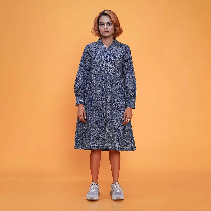 Effortlessly stylish outfits for the modern woman Cotton A-Line Dress For Women | Bishop Sleeves | Handblock Printed | Red Effortlessly stylish outfits for the modern woman Cotton A-Line Dress For Women | Bishop Sleeves | Handblock Printed | Red