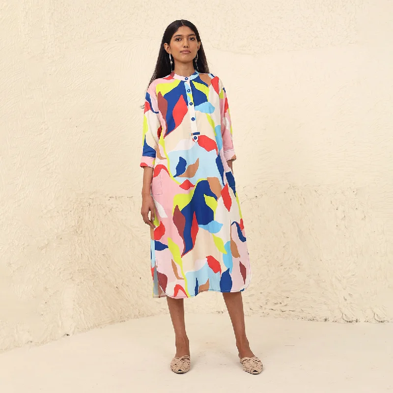 High-quality women’s wear for everyday elegance Cotton Poplin A-Line Dress for Women | Mandarin Neck | Multicolour High-quality women’s wear for everyday elegance Cotton Poplin A-Line Dress for Women | Mandarin Neck | Multicolour
