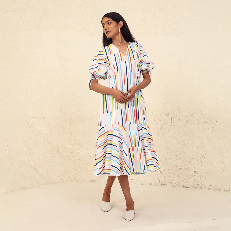 Casual yet chic women’s outfits for work or play Cotton Poplin A-Line Dress for Women | Printed | Multicolour Casual yet chic women’s outfits for work or play Cotton Poplin A-Line Dress for Women | Printed | Multicolour