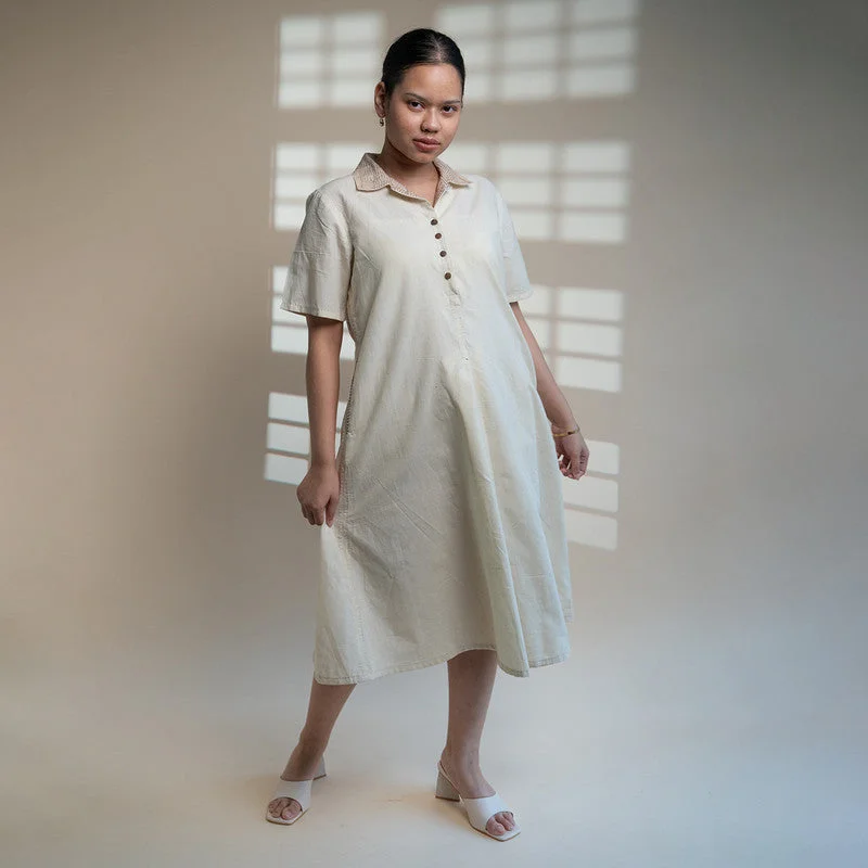 Casual outfits that elevate your style   Cotton A-Line Dress | White