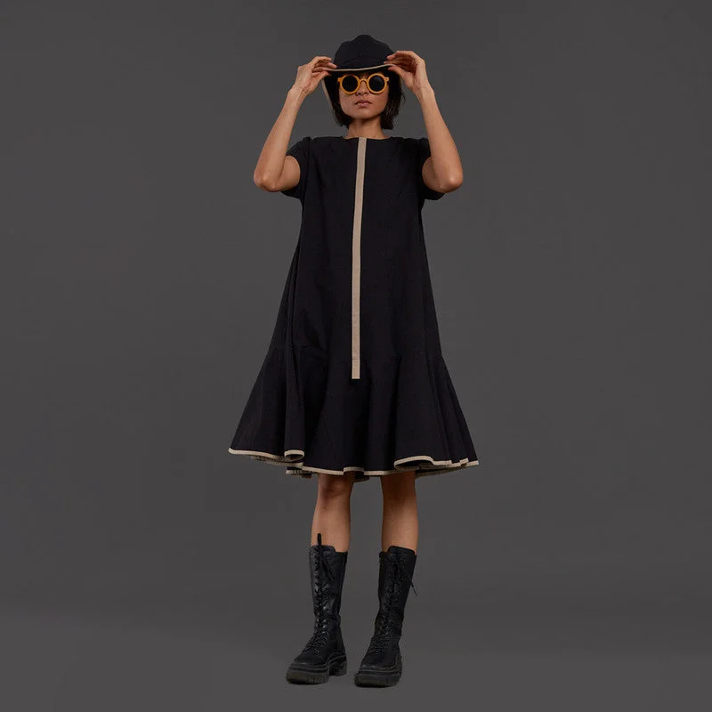 Chic, modern looks for the stylish woman Pure Cotton A-Line Dress | Flared Hem | Black Chic, modern looks for the stylish woman Pure Cotton A-Line Dress | Flared Hem | Black