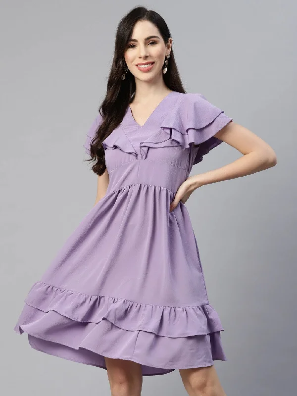 Step up your style with trendy women’s clothing   Mauve Solid A-Line Dress