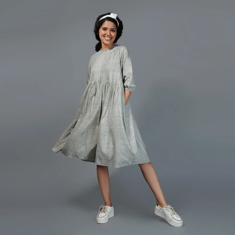 Fashion-forward women’s clothing on a budget   Cotton Slub A-Line Dress for Women | Grey
