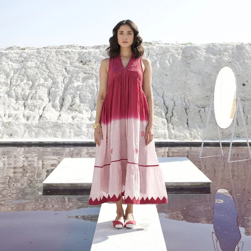 Versatile fashion for every type of woman   Chanderi Silk A-Line Dress | Pink