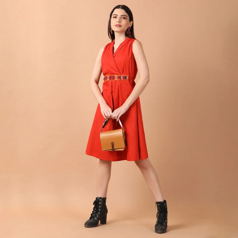Sporty-chic women’s apparel for active lifestyles Cotton A-Line Dress for Women | Knee-Length | Orange Sporty-chic women’s apparel for active lifestyles Cotton A-Line Dress for Women | Knee-Length | Orange