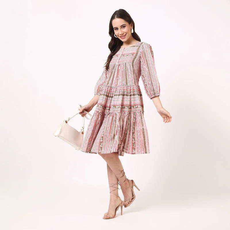 Stylish plus-size clothing for women   Cotton A-Line Dress for Women | Printed | Multicolour