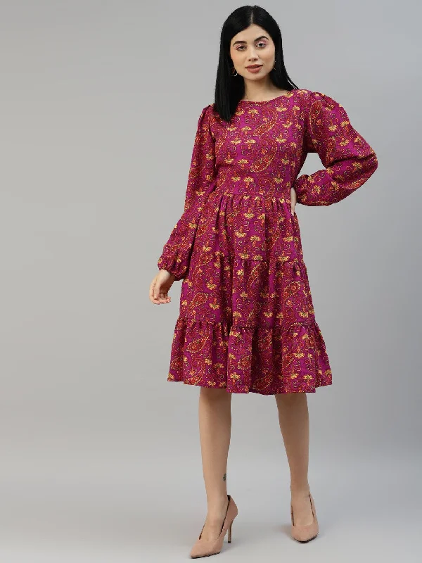 Get noticed with eye-catching women’s fashion   Yellow Ethnic Motifs A-Line Dress