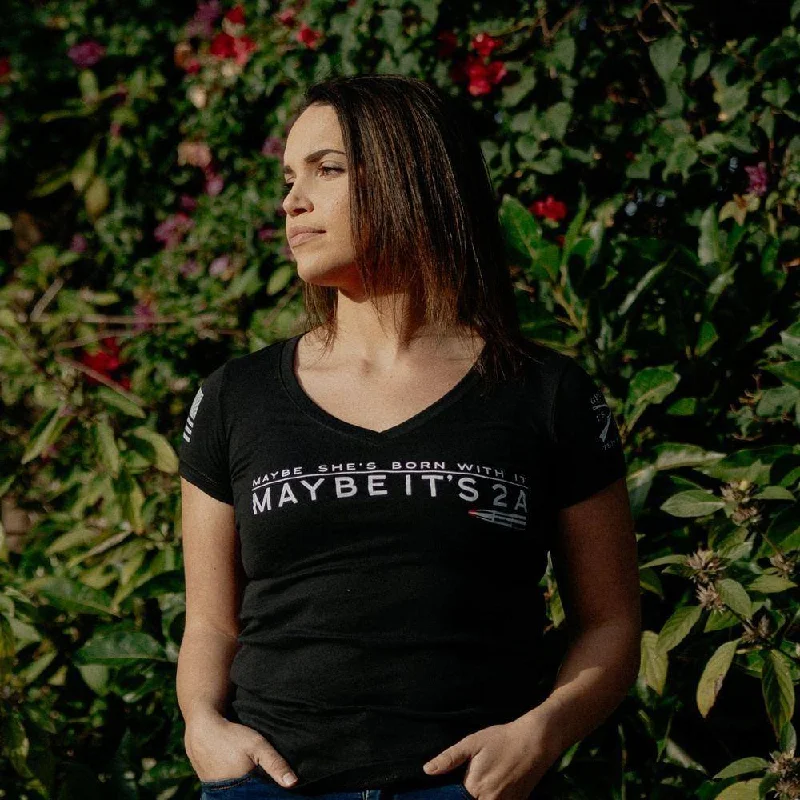 Sustainable fashion for stylish women   Women's Maybe It 2A V-Neck - Black