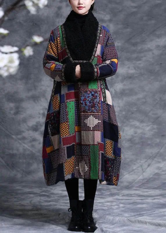 Comfortable yet fashionable women’s wear Colorblock Plaid Fine Cotton Filled A Line Dresses Teddy Faux Fur Collar Winter Comfortable yet fashionable women’s wear Colorblock Plaid Fine Cotton Filled A Line Dresses Teddy Faux Fur Collar Winter